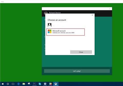 你的Xbox Live微软帐户通常会主动连接到Xbox应用，请勿点击连接，在新的微软帐户处点击